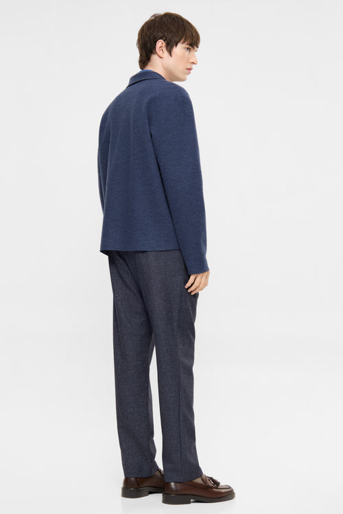 Boiled wool overshirt blue melange